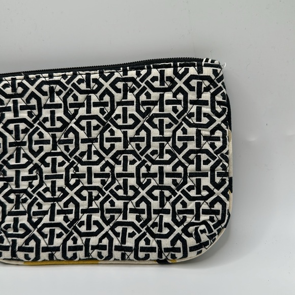Vera Bradley black white geometric plastic lined make up small travel bag - Picture 3 of 6